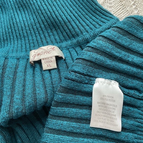 Turtleneck ribbed sweater ⭐️ Macy’s ⭐️ Grane ⭐️ XL ⭐️ teal - Picture 3 of 6